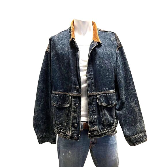 LEVIS Vintage 80s Mens Made In USA Denim Corduroy Trucker Jacket XL EUC - Picture 3 of 11